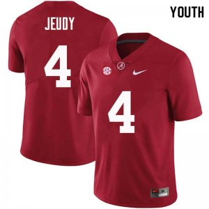 NCAA Youth Alabama Crimson Tide #4 Jerry Jeudy Stitched College Nike Authentic Crimson Football Jersey NT17R61UM